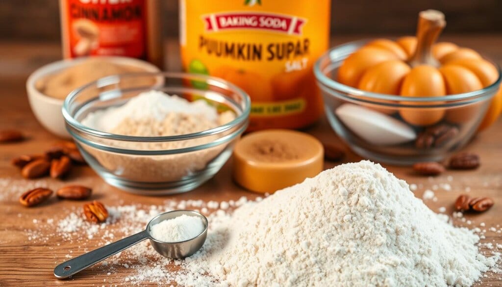 Dry ingredients for pumpkin muffin recipe Dry ingredients for pumpkin muffin recipe
