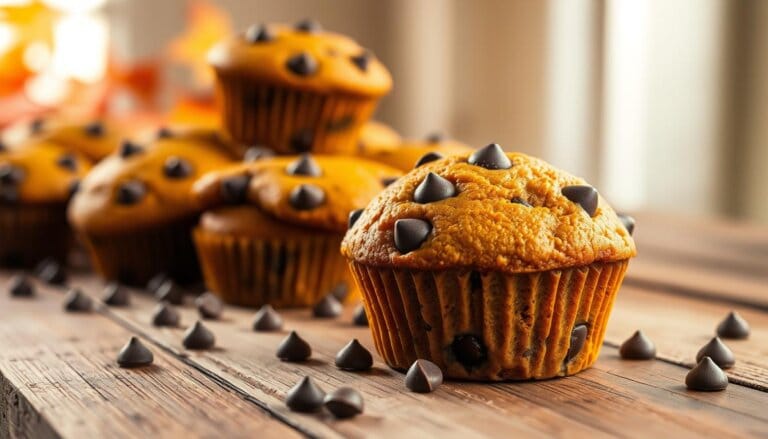 chocolate chip and pumpkin muffins